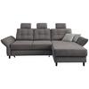 Ecksofa Brizzini Graubraun S: 250-280/176 cm - Graubraun/Hellgrau, MODERN, Holz/Textil (250-280/176cm) - Livetastic