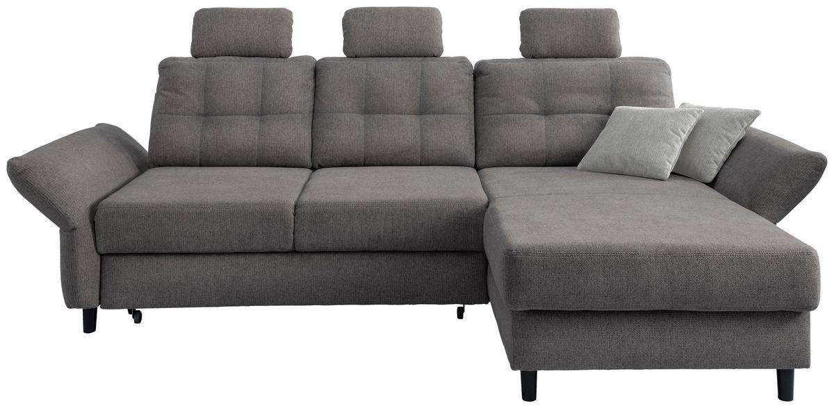 Ecksofa Brizzini Graubraun S: 250-280/176 Cm - Graubraun/Hellgrau, MODERN, Holz/Textil (250-280/176cm) - Livetastic