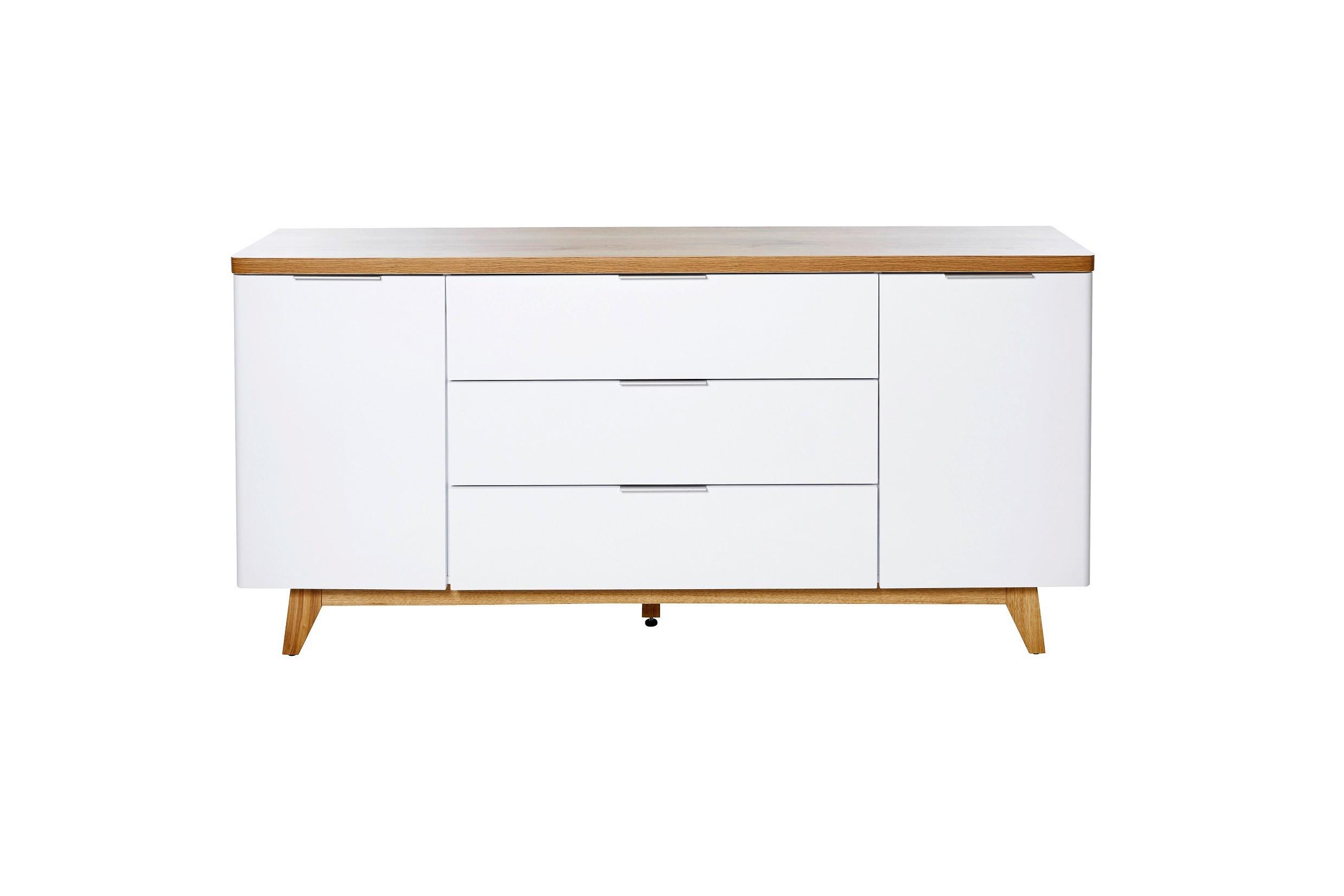 Sideboard 160 cm Libre SB 160 Weiß/Eichefarben - Eichefarben/Weiß, KONVENTIONELL, Holzwerkstoff (160/77/39cm) - Livetastic