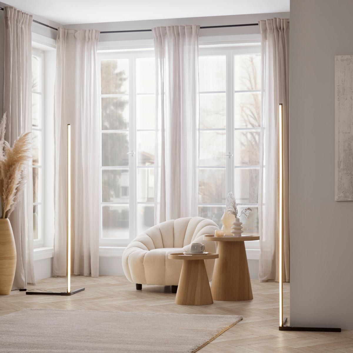 STOJACÍ LED SVÍTIDLO JULIKA - černá, Moderní, kov/plast (38,5/38,4/140cm) - Mömax