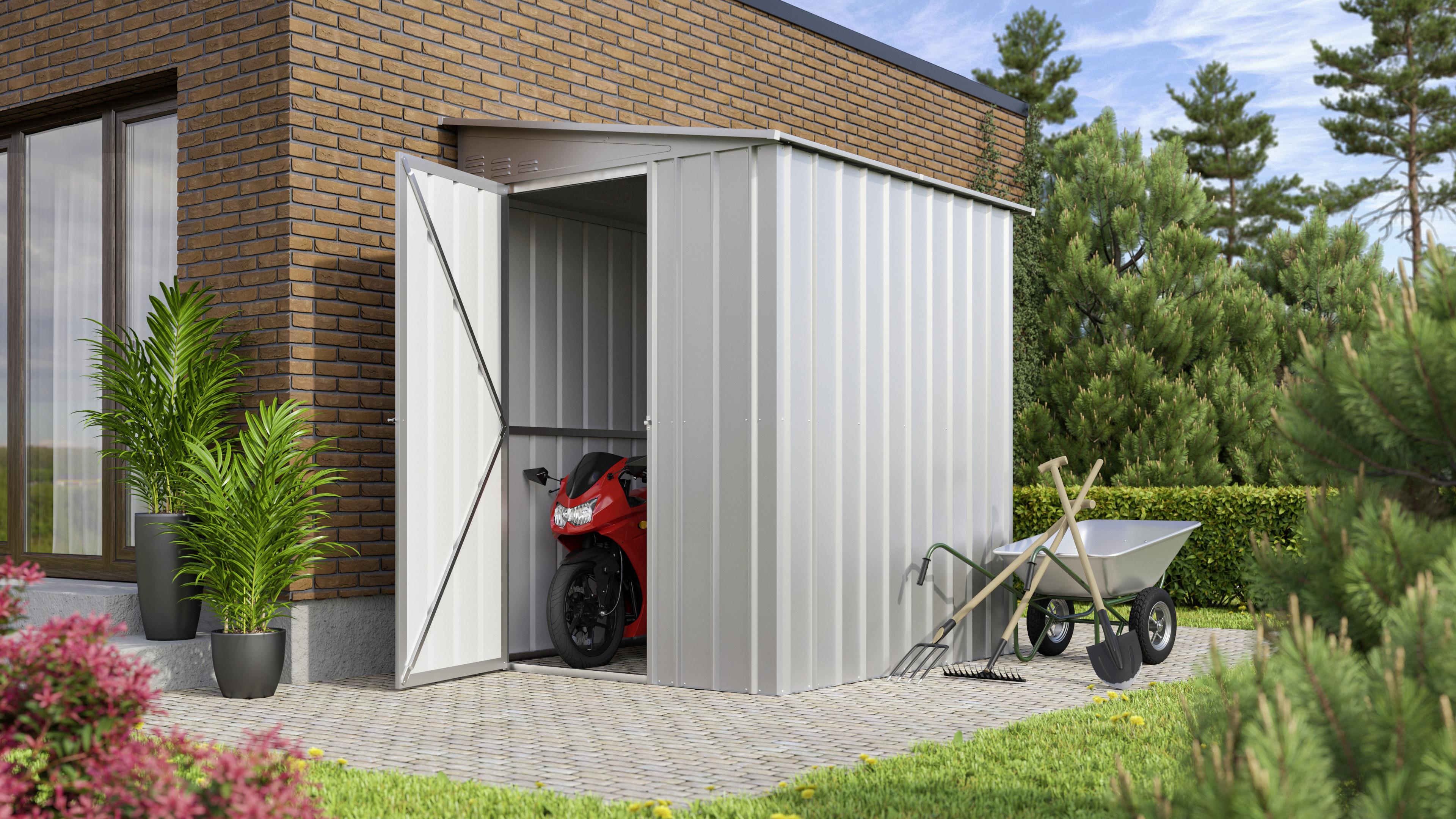 Gerätehaus Ohne Boden 155x203x180 Cm - Silberfarben, Basics, Metall (155/203/180cm)