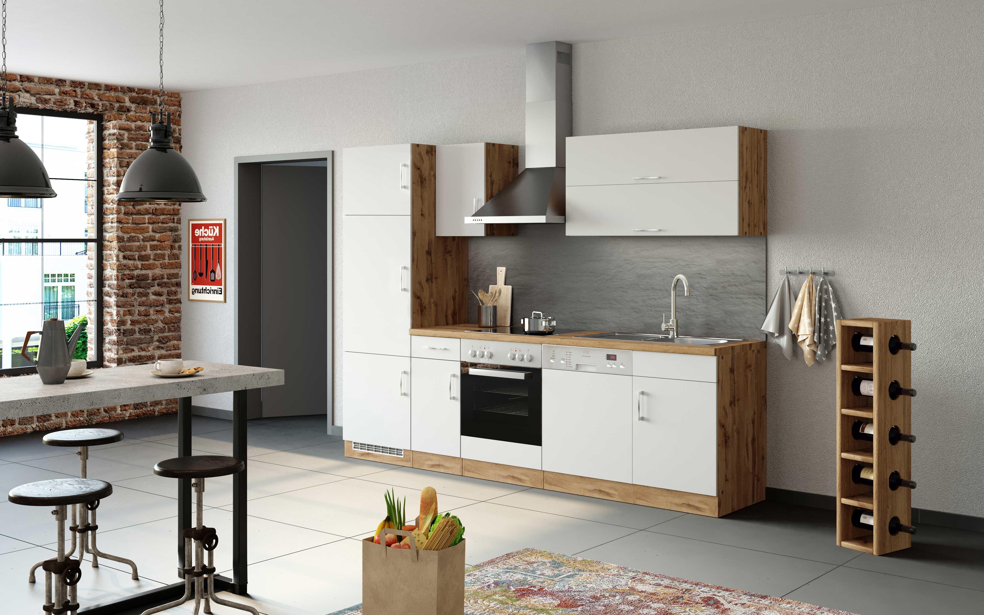 Moderner Küchenblock mit Spüle und Elektrogeräten