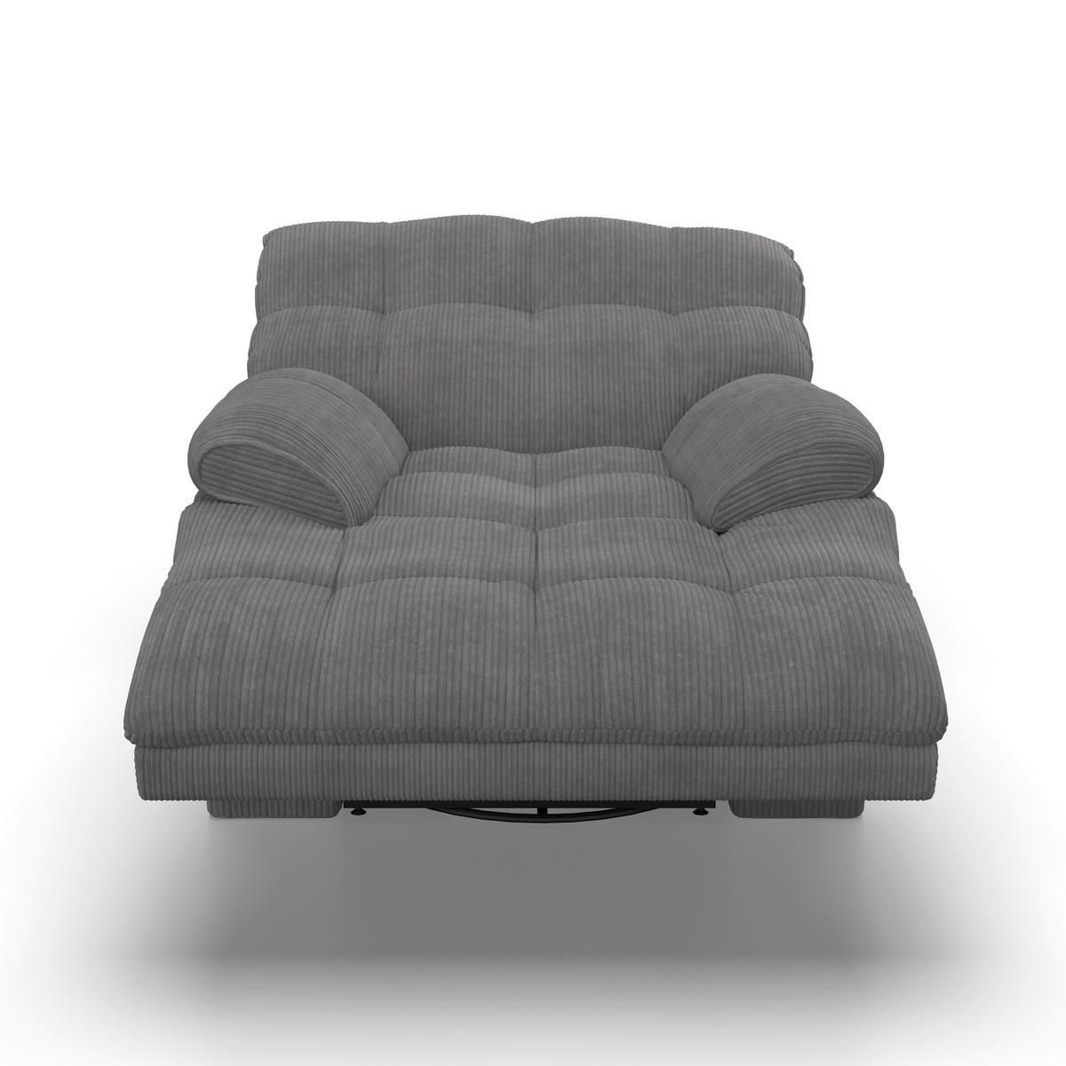 Relaxační křeslo NATALIE, tmavě šedé - černá/tmavě šedá, Moderní, kov/dřevo (98/94/106cm) - Bessagi Home