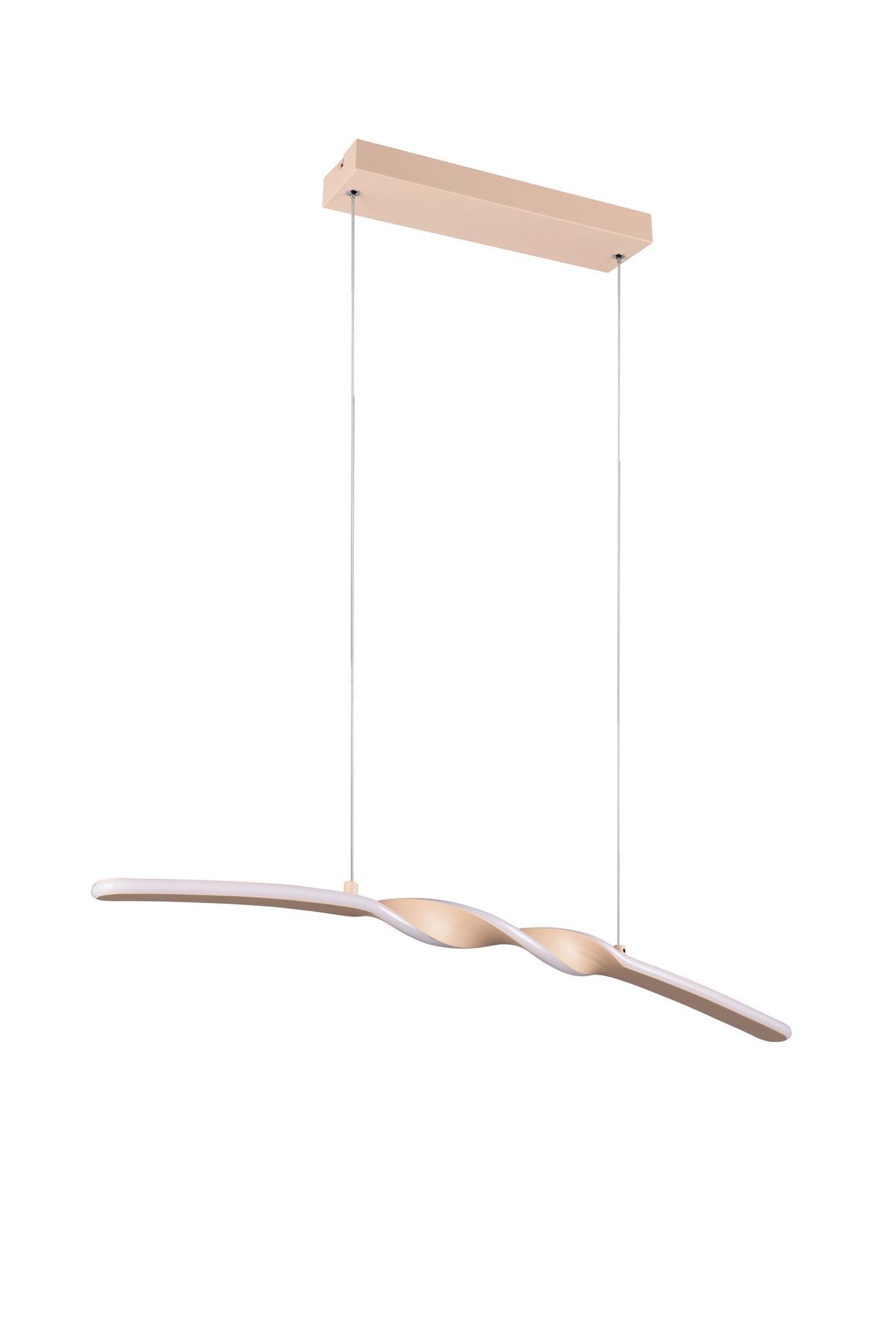 LED-Hängeleuchte Ginko Weiß Sandfarben L: 79 cm - Sandfarben/Weiß, Design, Kunststoff/Metall (79/9/150cm)
