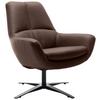 Sessel Be Organic - Schwarz/Braun, MODERN, Leder (81/92/83cm) - Trendmanufaktur