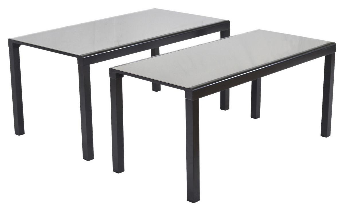 Gartentisch Ausziehbar Flex Metall L 160-320 Cm - Graphitfarben, MODERN, Glas/Metall (160-320/90/78cm) - Gardenson