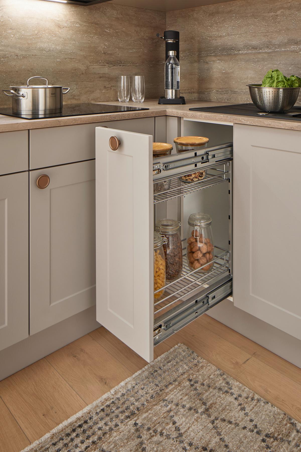 ECKKÜCHE IP 4250 - Hellgrau/Braun, ROMANTIK / LANDHAUS, Holzwerkstoff (215/276,6cm) - Impuls