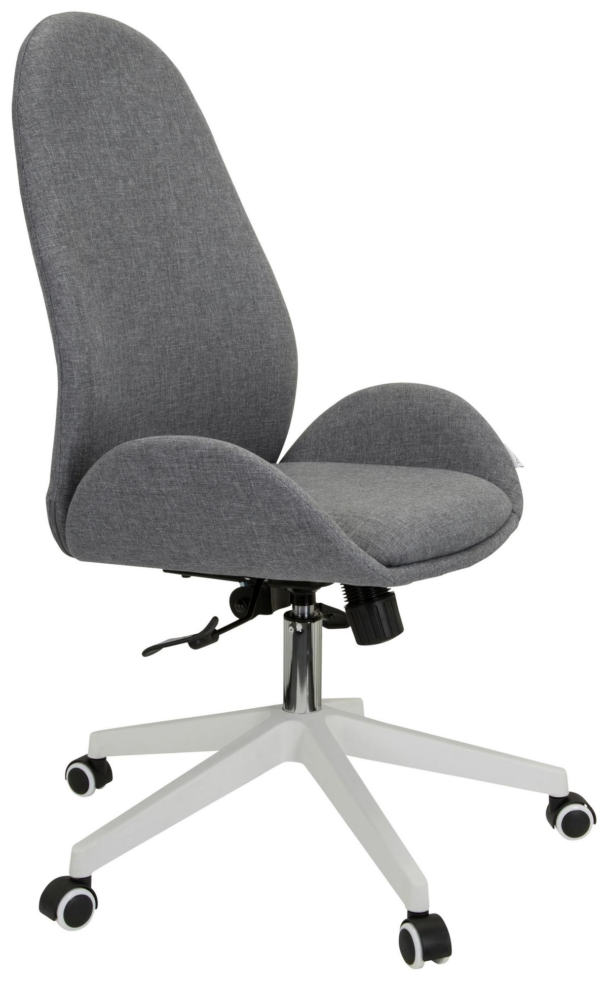 Drehstuhl Avea I - Weiß/Grau, Basics, Kunststoff/Textil (56/104-112/58cm) - MID.YOU
