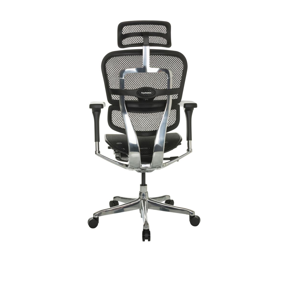 Drehstuhl Ergohuman Plus Legpro I - Schwarz/Grau, Basics, Kunststoff/Textil (68/118-141/64cm) - MID.YOU