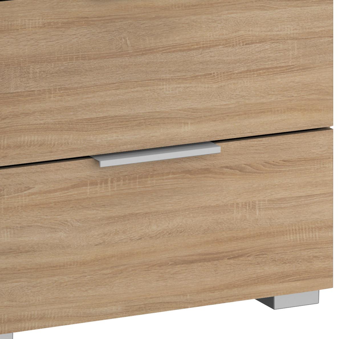 Nachtkästchen Alabama Sonoma Eiche Dekor H: 43 cm Alabama - Alufarben/Sonoma Eiche, MODERN, Holzwerkstoff (47/43/42cm) - Rauch Möbel