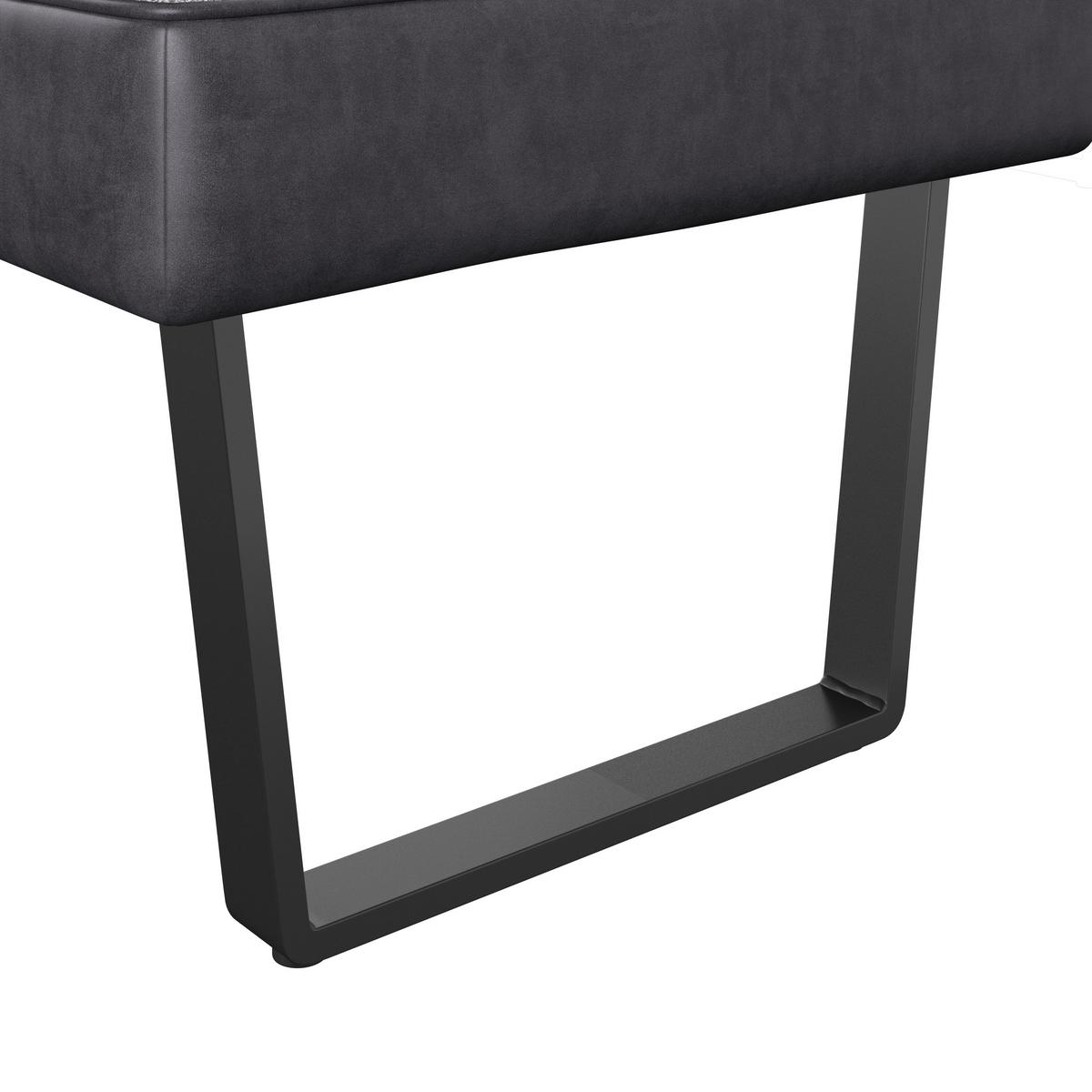 Eckbank Pag - Hellgrau/Schwarz, KONVENTIONELL, Textil/Metall (160/200cm) - MID.YOU