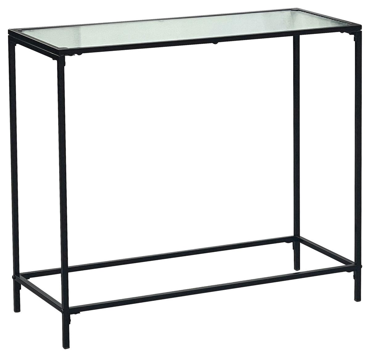 Konzolový stolek SHINE -EXKLUSIV- - černá/průhledné, Moderní, kov/sklo (80/70/30cm)