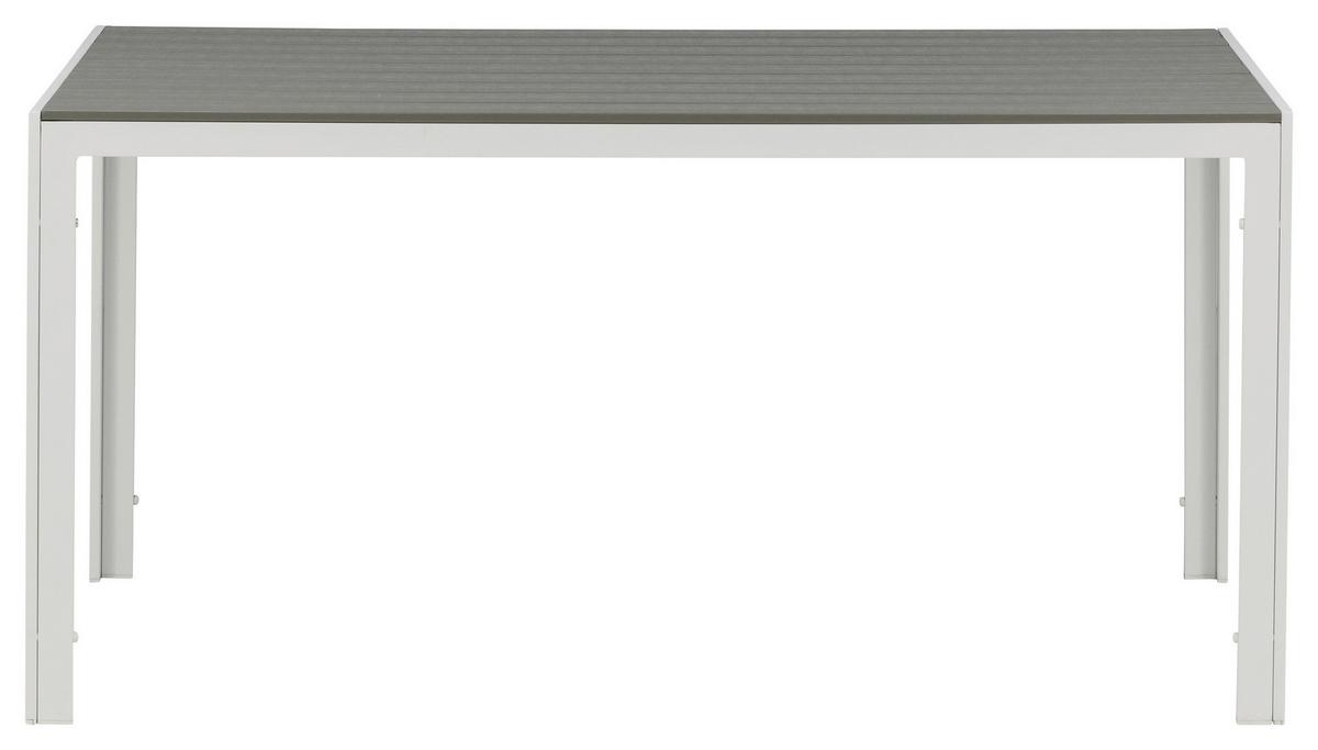 Gartentisch Break Aluminium L: 150cm - Weiß/Grau, KONVENTIONELL, Holz/Metall (150/90/75cm) - Gardenson