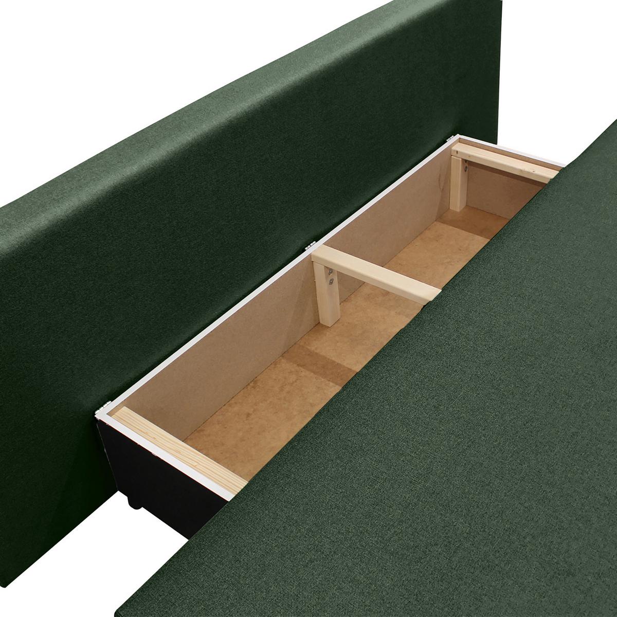 Schlafsofa Mela Grün B: 200 cm - Schwarz/Mintgrün, Design, Textil (200/88/87cm) - P & B