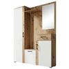 Garderobe Trio Eiche Dekor / Weiß B: 145 Cm Mit Spiegel - Eichefarben/Weiß, Basics, Holzwerkstoff (145/184/29cm)