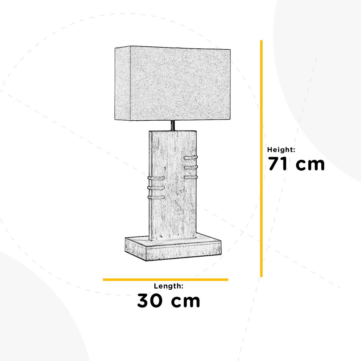 Tischleuchte 5037/Lg - Beige, Natur, Holz/Textil (20/30/71cm)