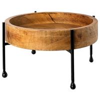 Dekorační miska Gerwald, V: 11cm - černá/přírodní barvy, Basics, kov/dřevo (28/11cm)