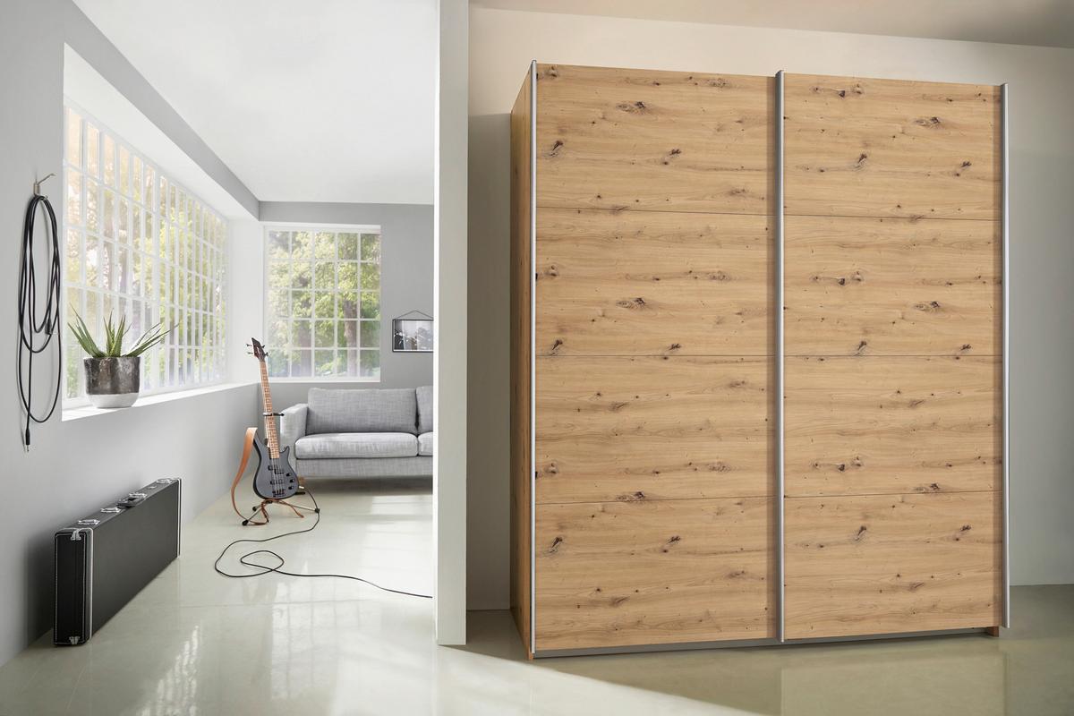 Schwebetürenschrank Subito - Eiche Artisan, MODERN, Holzwerkstoff (181/197/61cm) - Rauch Möbel