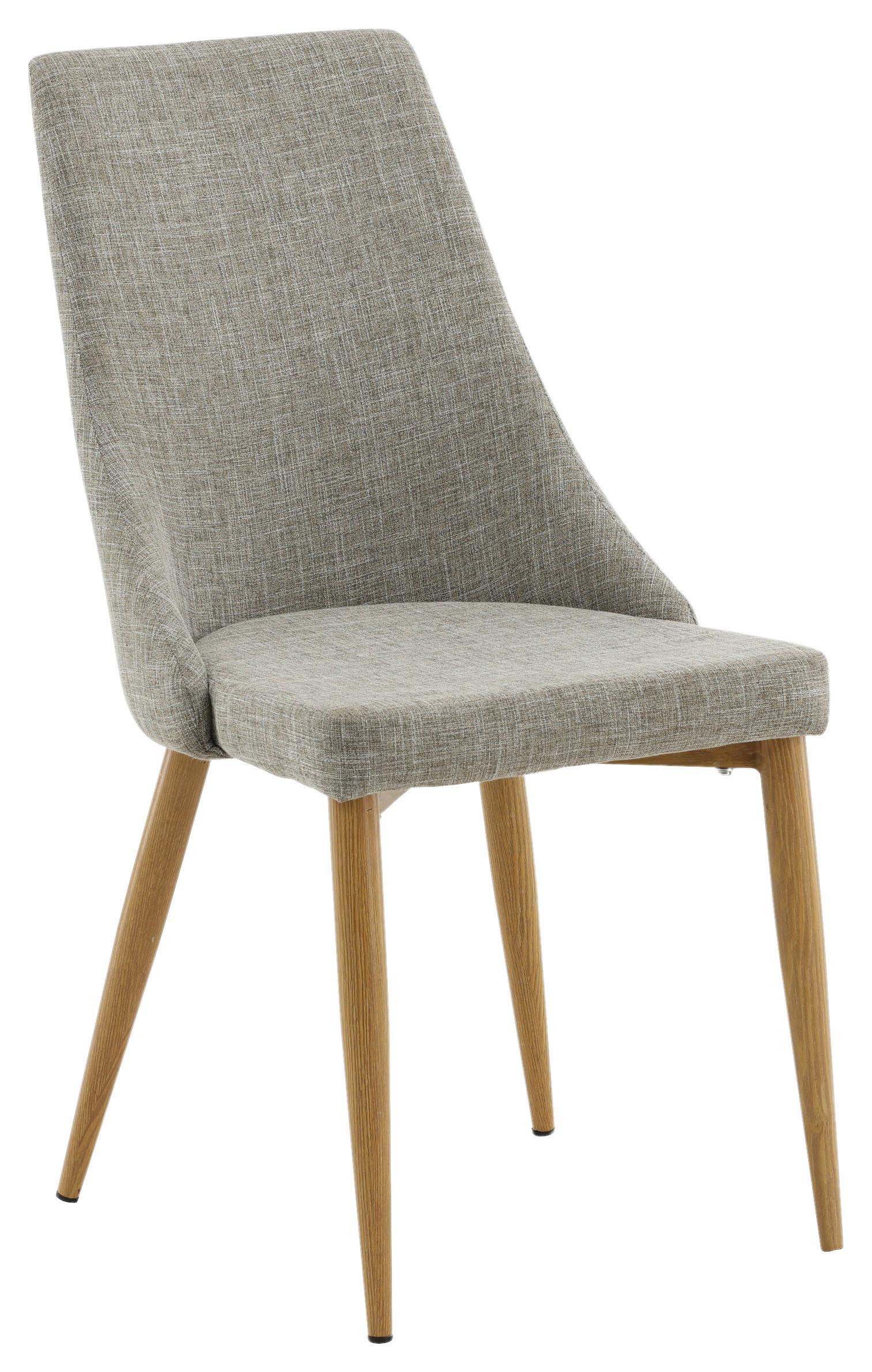 Stuhl-Set Leone - Beige/Hellgrau, Design, Textil/Metall (46.5/91/63cm) - Livetastic