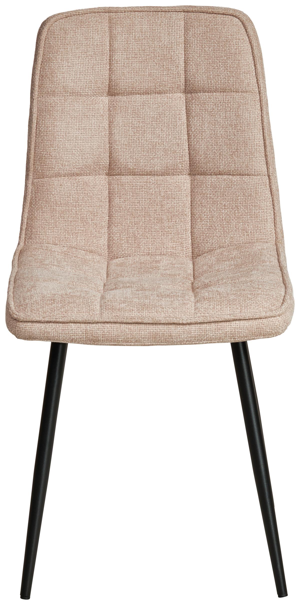 Vierfußstuhl Nevio Leinenoptik Beige, B: 45 cm - Beige/Schwarz, KONVENTIONELL, Holz/Textil (45/89/58cm) - MID.YOU