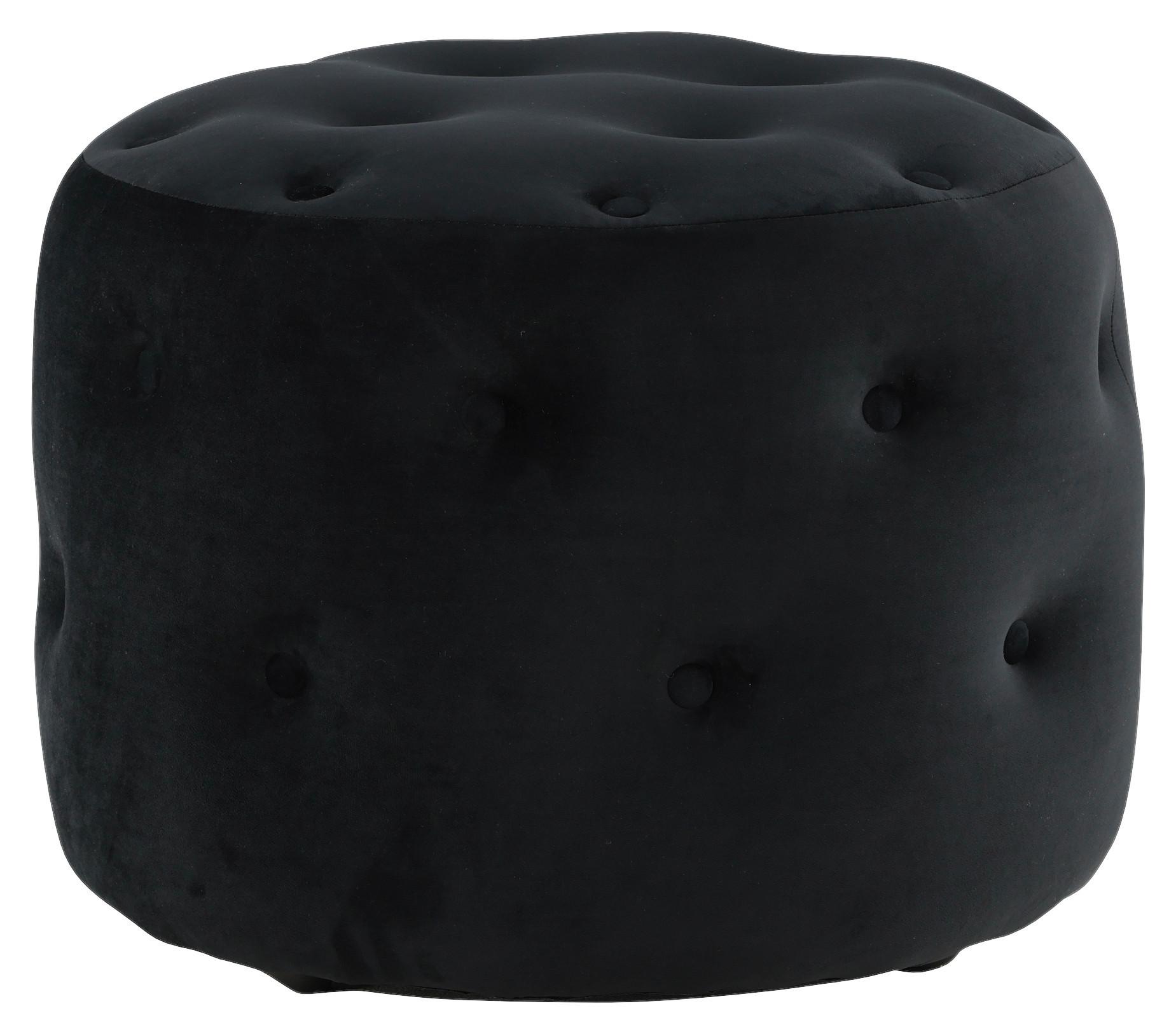 Pouf Benjamin - Schwarz, Design, Textil (55/44/55cm) - Livetastic