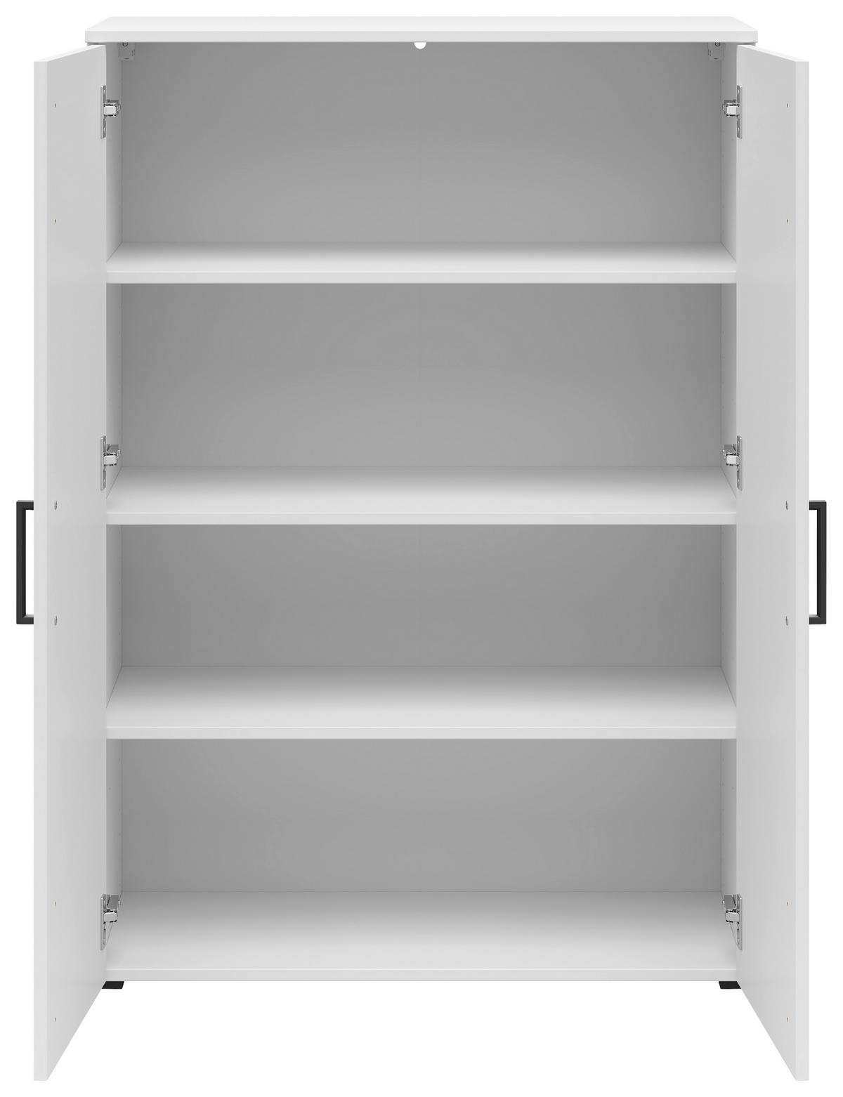 Komoda MULTISTAURAUM - bílá/černá, Moderní, kompozitní dřevo/plast (80/115/40cm)