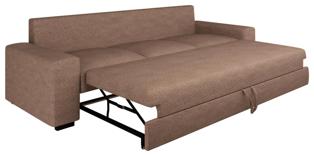 Schlafsofa Roland, Altrosa B: 239 Cm - Beige/Schwarz, Design, Textil (239/91/92cm) - MID.YOU