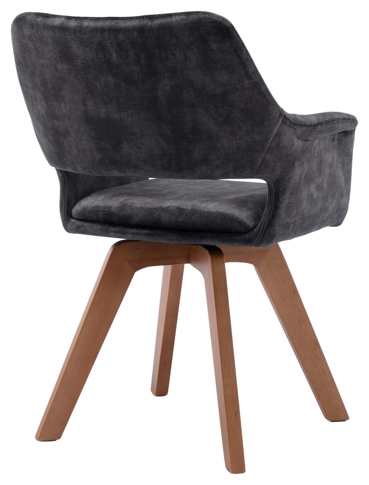 Esszimmerstuhl Klara Anthrazit /eichefarben 2-Er Set - Eichefarben/Anthrazit, Basics, Holz/Textil (52/89/63,5cm) - MID.YOU