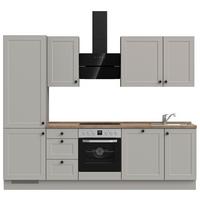 Kuchyňská linka 270 cm, kamenná sivá supermatná - šedá/černá, Moderní, kov/kompozitní dřevo (270cm) - Nobilia