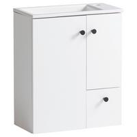 Waschtischkombi Balto - Weiß Hochglanz/Weiß, MODERN, Keramik/Holzwerkstoff (50/60/25cm) - MID.YOU