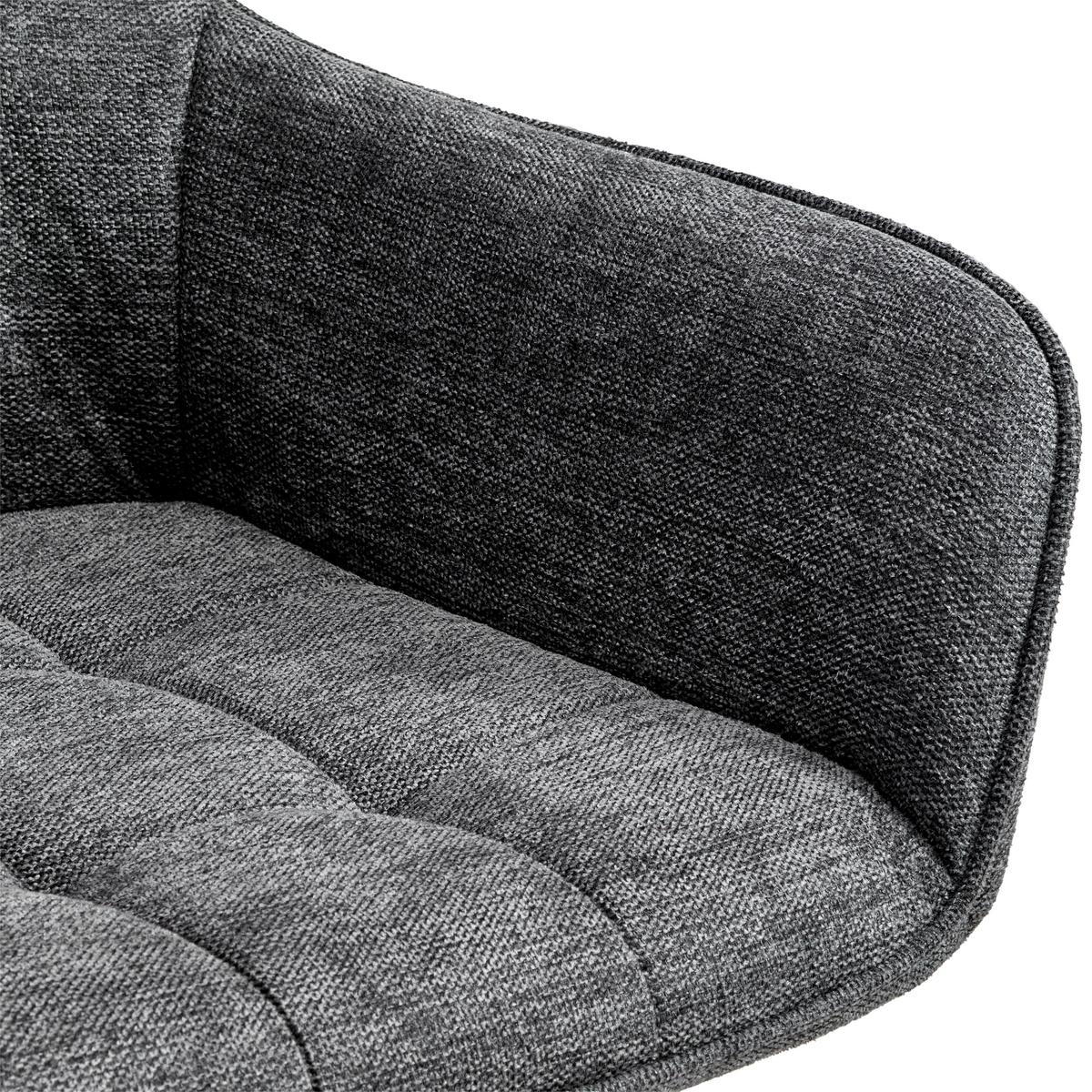 ARMLEHNSTUHL-SET LEICESTER - Schwarz/Grau, LIFESTYLE, Textil/Metall (57/84/60cm) - MID.YOU