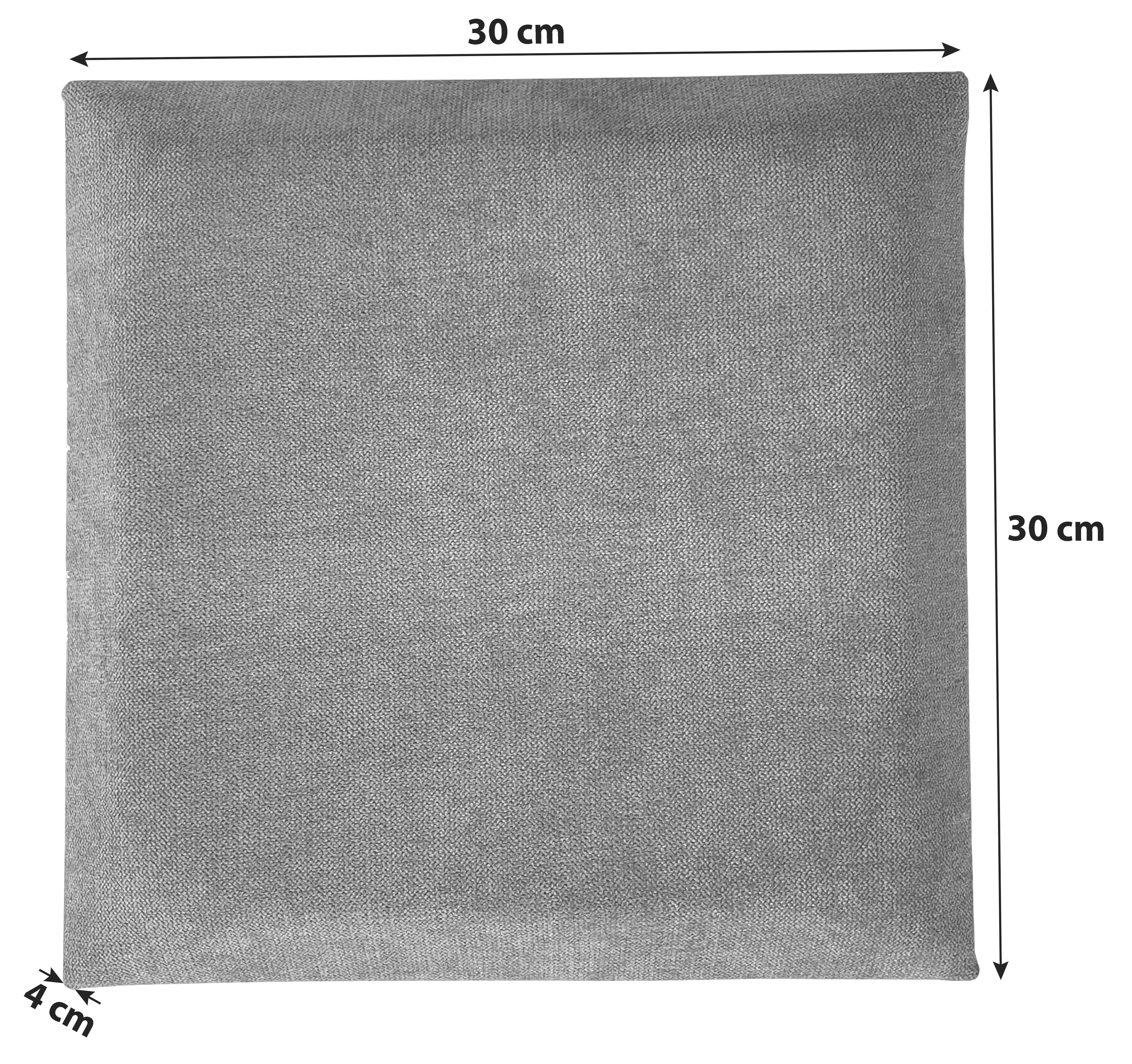 Wandpolster 2er-set 30x30 Cm Quadratisch, Anthrazit - Anthrazit, Basics, Textil (30/30/4cm) - MID.YOU