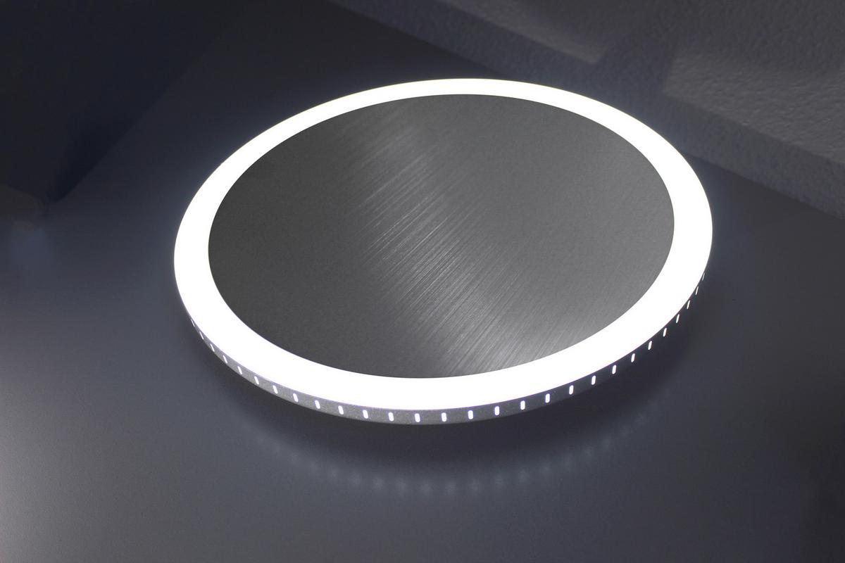 LED-Deckenleuchte Moon Ø 50 cm, 3 Helligkeitsstufen - Nickelfarben, Basics, Metall (50/5,1cm)