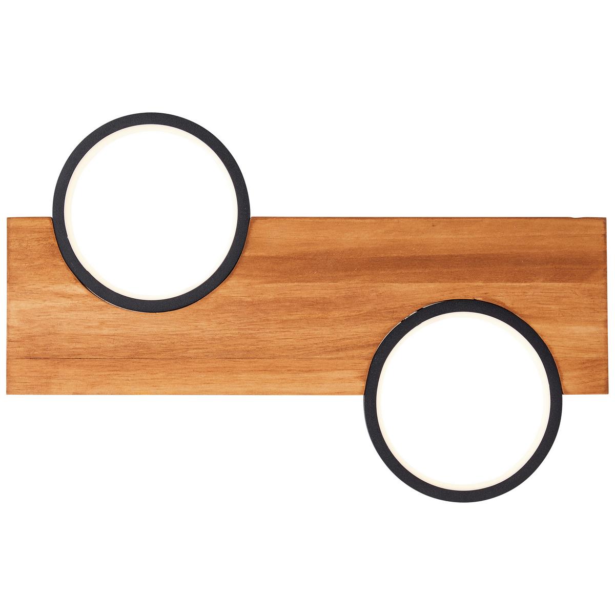 Led-deckenleuchte G99936/76 Cheesy - Hellbraun/Schwarz, Natur, Holz/Metall (5,2/40/25cm) - Brilliant