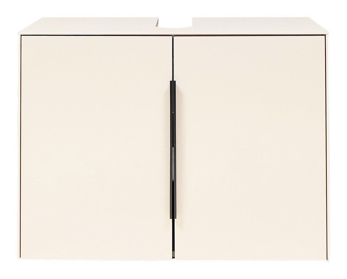 Waschbeckenunterschrank Vaduz Kaschmir, B: 80cm - Kaschmir/Schwarz, Trend, Holzwerkstoff (80/60/33cm)