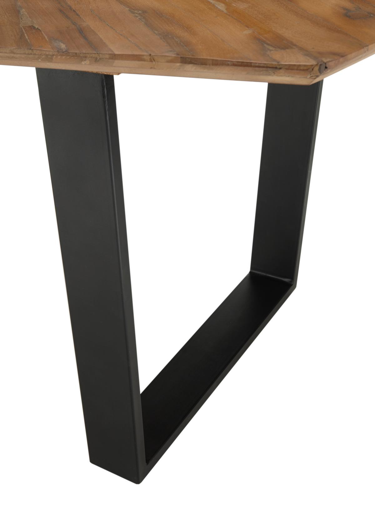 Esstisch Zac 220x76x100 Cm Schwarz - Schwarz, MODERN, Holz/Metall (220/76/100cm) - MID.YOU