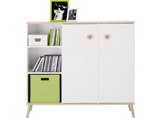 Komoda Billund - bílá/barvy dubu, Moderní, dřevo/kompozitní dřevo (125/111/40cm) - Modern Living Komoda Billund - bílá/barvy dubu, Moderní, dřevo/kompozitní dřevo (125/111/40cm) - Modern Living