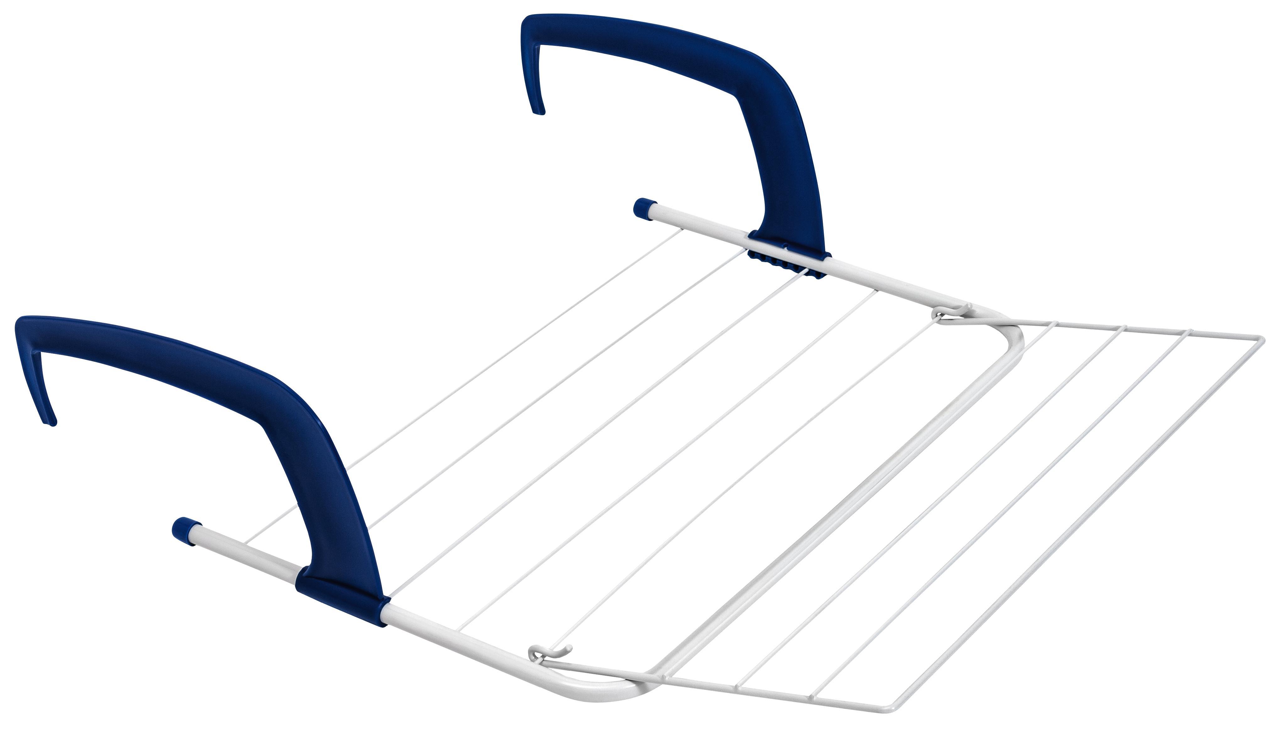 Ruhaszárító Hot Plus - Fehér/Kék, Basics, Fém (50/48/16cm)