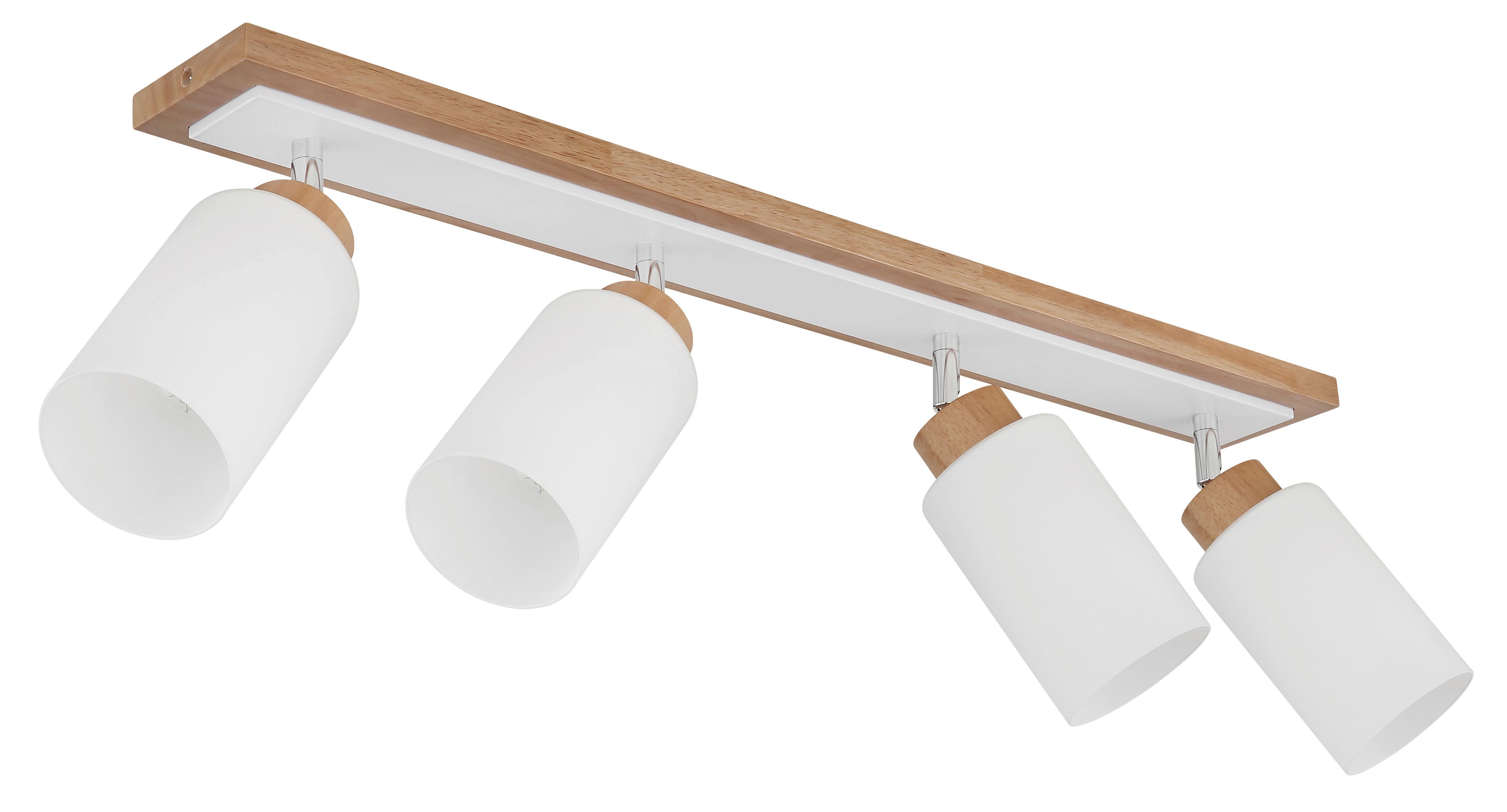 BODOVÉ SVÍTIDLO ROWENA - bílá/opál, Design, kov/dřevo (81/10,3/22cm) - Globo