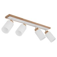BODOVÉ SVÍTIDLO ROWENA - bílá/opál, Design, kov/dřevo (81/10,3/22cm) - Globo