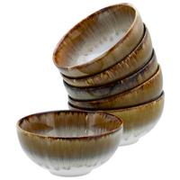 Dipschalenset 6 -Teilig. Cascade Steinzeug: Weiß/Bronzefarben - Weiß/Bronzefarben, Design, Keramik (11,5cm) - Creatable