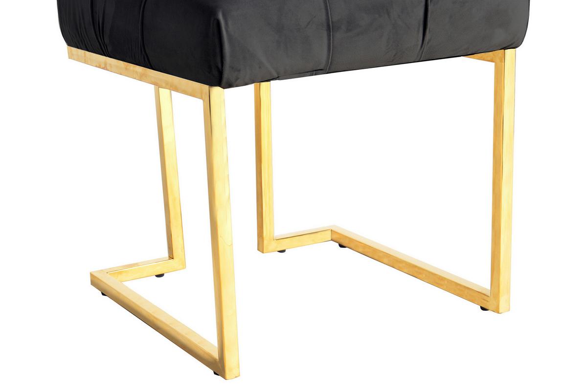 Hocker Rarity Schwarz, B: 48 cm - Goldfarben, Design, Kunststoff/Metall (48/48/48cm) - Kayoom