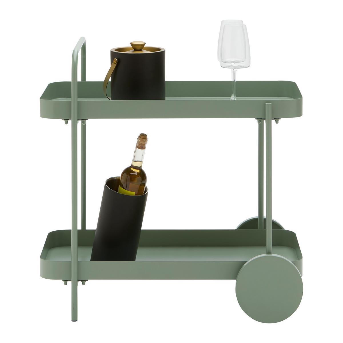 SERVÍROVACÍ VOZÍK DESINO -EXKLUSIV- - zelená, Moderní, kov (70/70/43cm) - Mömax