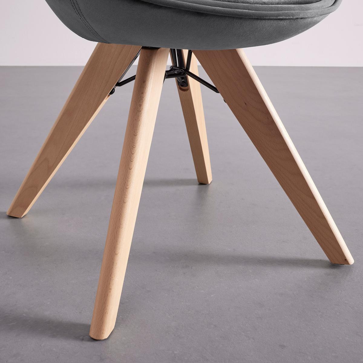 Jedálenská stolička DARIA tmavá šedá - farba buka/sivá, Modern, kov/drevo (57/80,5/59cm) - Livetastic