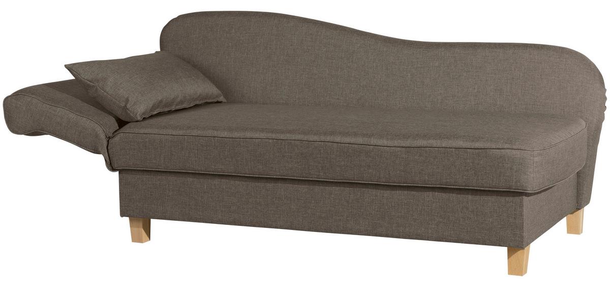 Recamiere Selma Sahara Links mit Bettkasten+schlaffunktion - Hellbraun/Buchefarben, Design, Textil (190/88/82cm) - Max Winzer