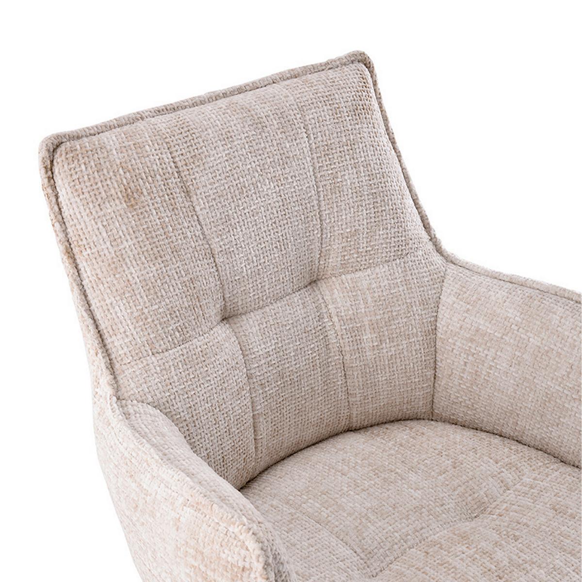 ARMLEHNSTUHL Tavaro Beige B: 59cm - Beige/Weiß, MODERN, Textil/Metall (59/85/63cm) - MID.YOU