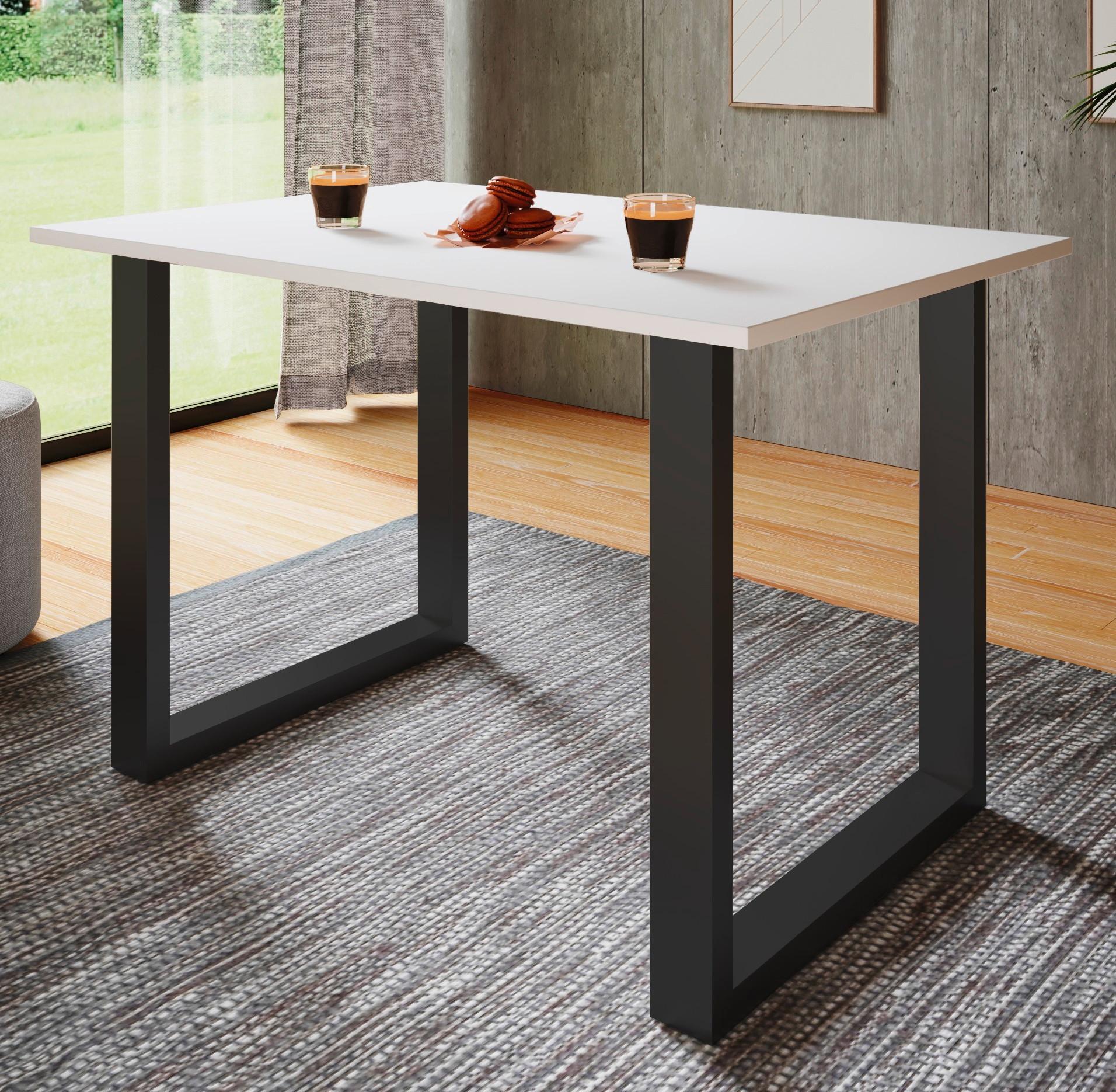 Schreibtisch Lona Schwarz, Weiß B: 160 Cm - Silberfarben/Schwarz, Design, Holzwerkstoff/Metall (160/80/76cm) - MID.YOU