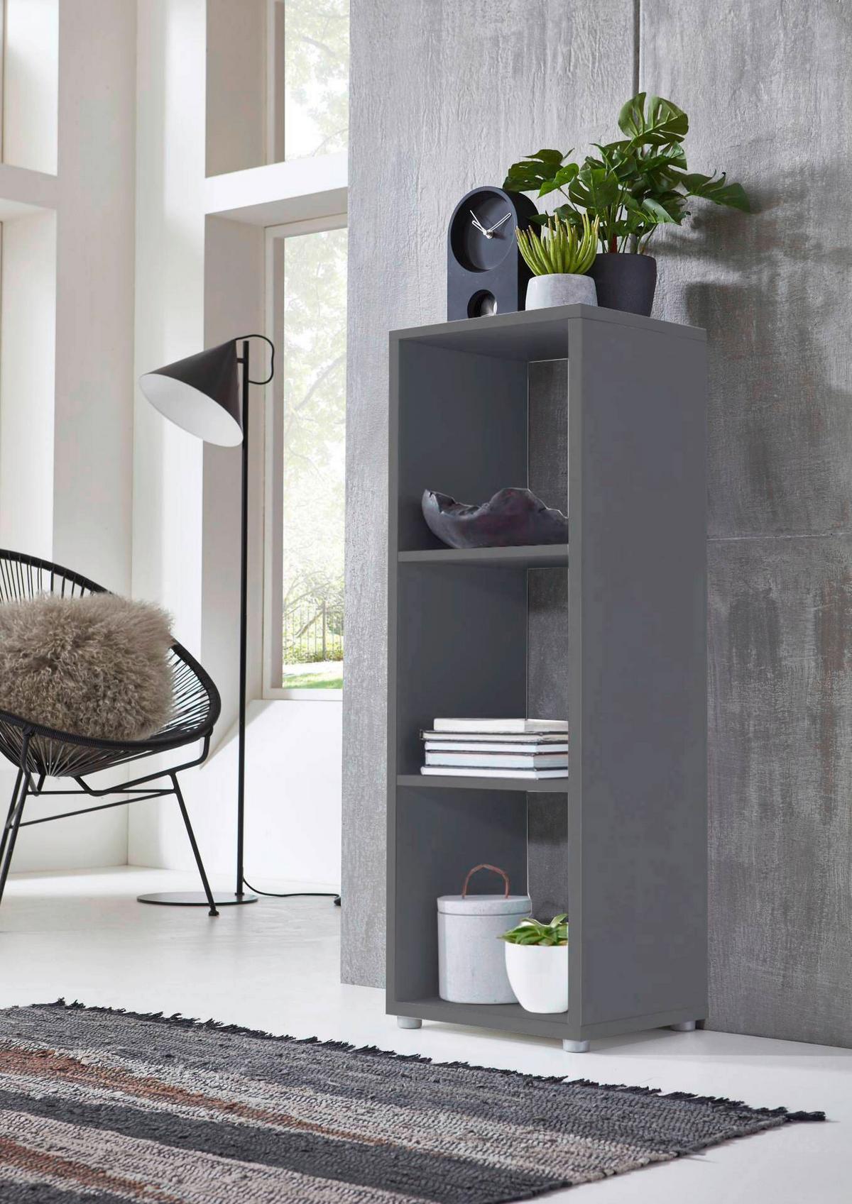 Aktenregal Nizza Anthrazit B: 37,5cm - Anthrazit/Silberfarben, MODERN, Holzwerkstoff (37,5/108,5/33cm) - MID.YOU