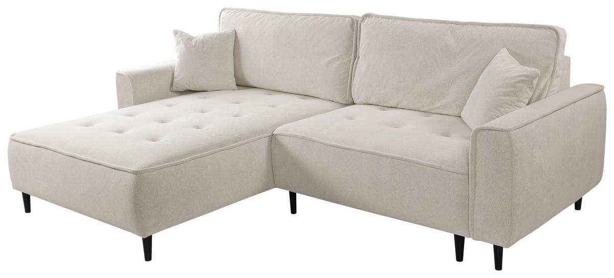 Ecksofa Blues Beige/Schwarz, 183 cm - Beige/Schwarz, Design, Textil (183/263cm) - MID.YOU