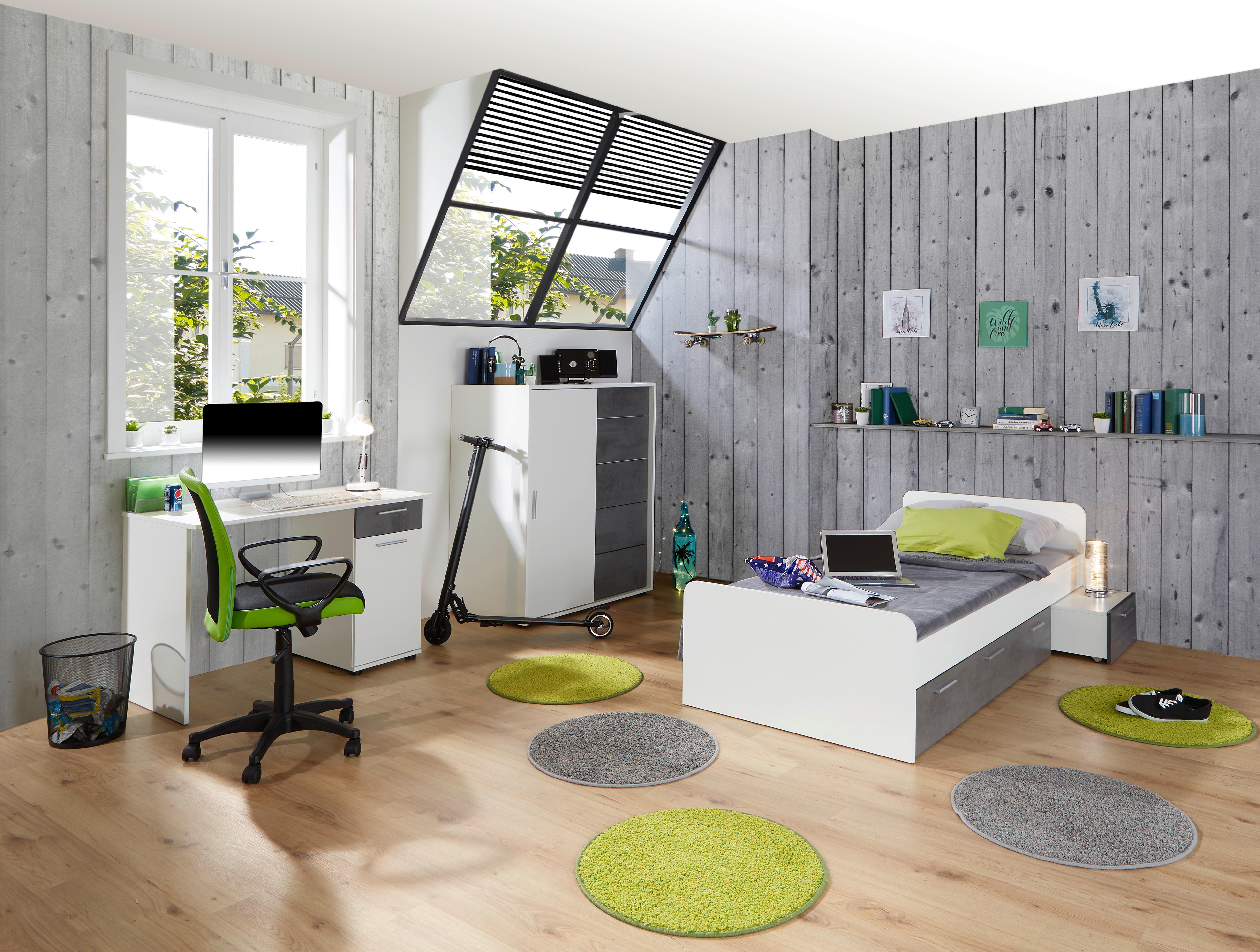 PSACÍ STŮL STAR - bílá/barvy stříbra, Konvenční, kompozitní dřevo/plast (109/60/77cm)